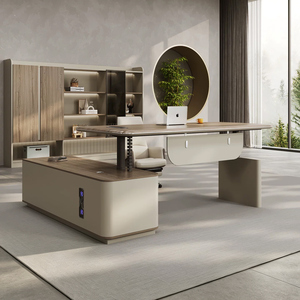 Scrivania Direzionale Ergonomica di Lusso a Forma di L, Regolabile Elettricamente in Altezza, Tavolo da Ufficio per Dirigenti - Product Image 1