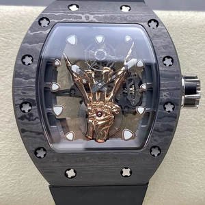 2026 New NTPT Carbon Fiber Tonneau 3D Skeleton Hand Tourbillon <b>Watch</b> Men Luxury Openwork Mechanical <b>Watch</b> Black <b>Rubber</b> Strap - Product Image 1