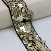 Accessoires de coiffure pour bricolage Tissu décoratif en tulle et dentelle or argent ruban pailleté Broderie Robe Costume Couture Garnitures textiles