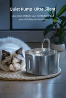 Fontaine à eau multi-gamelles pour animaux domestiques en acier inoxydable 2,2 L grande capacité sans fil rechargeable distributeur d'eau pour animaux OEM