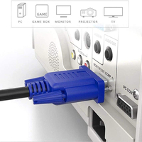 Câble VGA tressé en PVC HD 1080P mâle-mâle de 1m, 1,5m, 3m pour PC et Home Cinéma