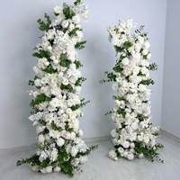 Bruidsboog bloemstuk witte zijden kunstbloemen boog achtergrond buiten decoratie kunstmatige bruidsbloemen bogen decoratie