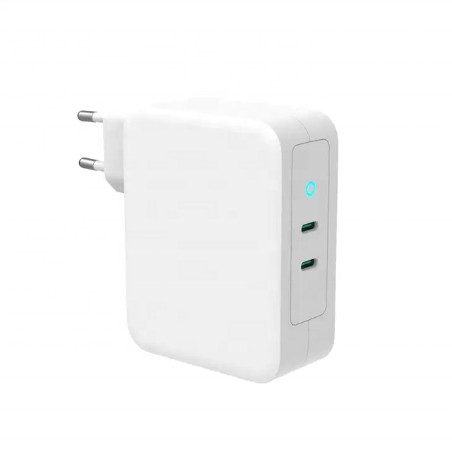 Top Selling 140W GaN Dual Port USB Type-C Power Adapter Fast Charging Laptop Charger for MacBook Pro iPhone FCC ROHS Certified