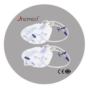 Tas drainase urin 2000ml dengan gantungan tas terintegrasi dan tuas kateter steril keran tas malam - Product Image 1