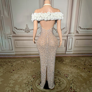 Novance Y4239 automne femmes vêtements 2024 robes de bal élégant Sexy licou avec cristal luxe fête longue robe robe de soirée - Product Image 6