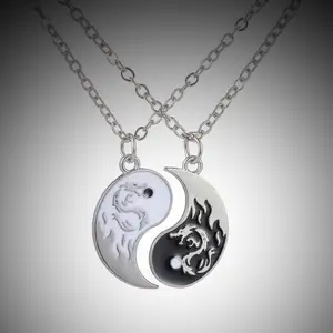 LC202403240 Wholesale Fashion Valentine Yin Yang Men's And Women's Couple Necklaces For Lovers