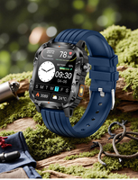 Montre connectée sport Y8 avec batterie de 1000 mAh, écran TFT carré de 1,95 pouces, moniteur de fréquence cardiaque et d'oxygène sanguin, avec lampe torche intégrée.