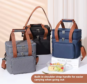 Sac isotherme portable double couche grande capacité, nouvelle version rehaussée, avec fermeture éclair, sac à bandoulière pour pique-nique et glacière extérieure - Product Image 4