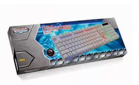 Keyboard Gaming Ultra Tipis Berkualitas Tinggi 2023, Membran Makro, Kabel USB, Tahan Air, LED Backlit untuk PC Gamer