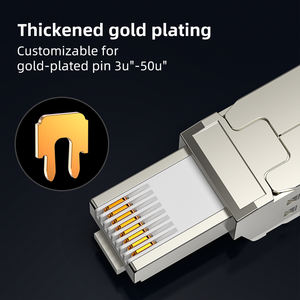 Shield cat6A FTP RJ45 conector cat8 blindado enchufe modular sin herramientas - Product Image 3