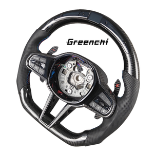 Volante de Fibra de Carbono para Modelos BMW CS |   Diseño deportivo de cuero semiperforado - Product Image 2