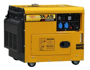 TAVAS 7KW自動始動および停止ポータブルサイレントディーゼルダイナモ発電機 (ホイール付き)