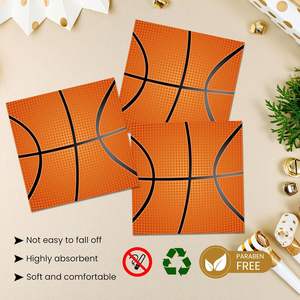 طقم أدوات مائدة للحفلات بتصميم كرة السلة مكون من 40 قطعة، يشمل أطباق ورقية 9 بوصة خالية من مادة BPA مع طباعة بأربعة ألوان، ومناديل، لتزيين الطاولة - Product Image 4