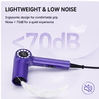 Sèche-cheveux ionique BP470 à tension universelle, température numérique, 3 embouts, nettoyage automatique, mémoire, léger, pour la maison, les voyages et les salons