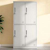 Casier de rangement métallique à quatre portes pour employés, idéal pour les écoles, les gymnases, les usines, les bureaux et les vestiaires