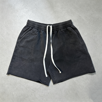 Short en molleton français 320 g/m², style streetwear, délavage vintage, personnalisable, MOQ 30