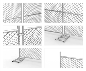 Clôture de sécurité en grillage galvanisé pour le contrôle des foules, panneaux de clôture cyclonique, panneaux de clôture temporaire, clôture de chantier avec base en béton - Product Image 2