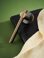 Poignées de porte modernes en laiton moleté de luxe, ensemble de poignées de porte ambidextres, levier, intérieur, magnétique, passage privé, cylindre factice EU