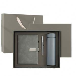 Set de Regalo de Cuaderno A5 Personalizable de Lujo, Compañero de Negocios en Cuero PU con Taza Térmica de Acero Inoxidable 304 y Bolígrafo - Product Image 1