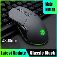 Souris gamer optique USB LED 6 boutons 4000 DPI pour PC portable INPHIC PB1P Souris de jeu filaire professionnelle