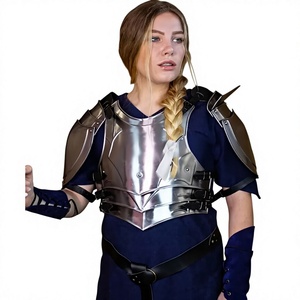 Veste d'armure de dame faite à la main avec plaques de pouldron-acier de calibre 18 parfait pour le costume médiéval de cosplay féminin pour Halloween - Product Image 1