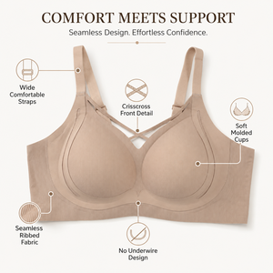 Soutien-gorge sans couture original, effet liftant, pour poitrine petite, avec bonnets fixes, maintien des zones latérales, design fin, sans armatures - Product Image 3