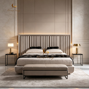 Italian Design Light Luxury Letto Customized Modern Double <b>Bed</b> High <b>End</b> Twin Velvet Soft Castello king Size Cama with Headboard - Product Image 4