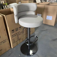 Chaise de bar rotative de levage d'acier inoxydable nordique chaise de bar de réception de maison tabouret de bar arrière luxe léger