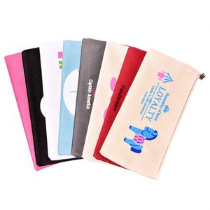 Cosmetic <b>Bag</b> Zip Pouch Canvas Letter Pattern Make up Zipper Pencil Pouches - Product Image 1