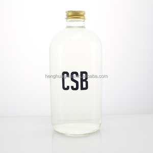 Rỗng vòng hình dạng 16oz 500ml Flint thủy tinh trái cây chai nước ép thực phẩm chứa chất lỏng Boston lirod chai thủy tinh với tin vít nắp - Product Image 6