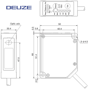 Bền và lâu dài la50k30/8g3 phát hiện phạm vi 26 ~ 34 Mét để đo khoảng cách laser cảm biến dịch chuyển - Product Image 4