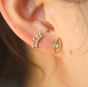 Promotion : Boucles d'oreilles œil de chat 10 mm au design simple et de haute qualité pour femme – Bijoux tendance - Product Image 3