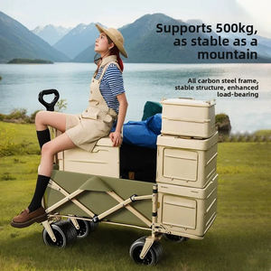 E-RIKE pliable 350L grande capacité Camping <span class=keywords><strong>Wagon</strong></span> pliable panier utilitaire extérieur pliant plage <span class=keywords><strong>Wagon</strong></span> - Product Image 5