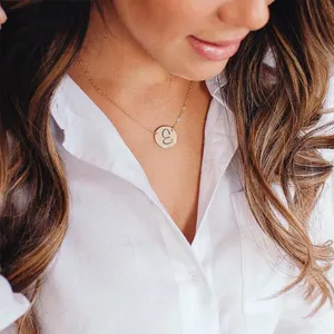 Collana con Ciondolo a 26 Lettere dell'Alfabeto EManco, Collana Girocollo Trendy per Donne, Vera Catena in Acciaio Inossidabile, Dropshipping - Product Image 5