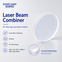 Miroir combinateur de faisceau laser 1030-1090 nm (transmission) et 650 nm (réflexion) en silice fondue pour alignement laser à fibre
