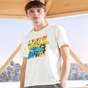 하이 퀄리티 남자의 티셔츠 화이트 접착제 회색 네이비 인쇄 여름 핫 세일 제조 도매 가격 240 그램 직물 무게 - Product Image 4