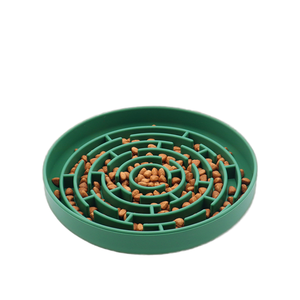 Eco-Friendly Food-Grade Silicone Dog Bowl, Dishwasher Safe <b>Slow</b> <b>Feeder</b> Dish with Suction Cups, Rainbow Design - Product Image 4