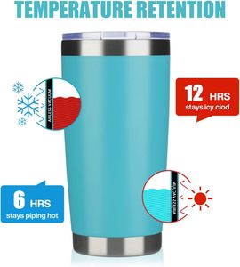 Vaso Térmico de Acero Inoxidable de Doble Pared de 20oz al por Mayor, con Tapa y Personalización, para Café y Agua, Tazas Personalizables - Product Image 6