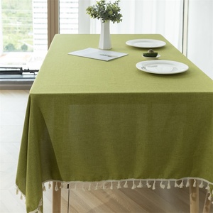 High Quality Nonwoven Square <b>Tablecloth</b> Tassel Wrinkle-Free Faux Linen Texture Floral Pattern Durable Home <b>Party</b> Outdoor Use - Product Image 6