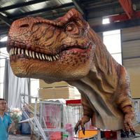 Tête de dinosaure animatronique de haute qualité, réaliste, grandeur nature, tête de dinosaure 3D, décoration murale, vente en gros d'usine