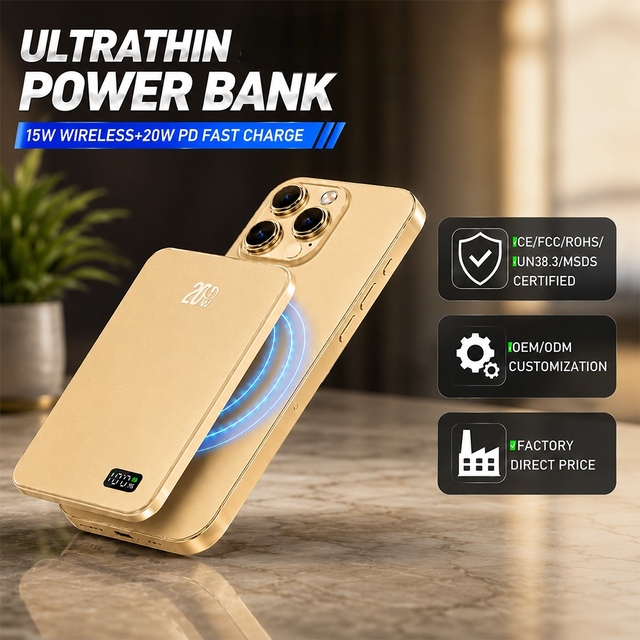 Magnetic Wireless Power Bank with Kickstand OEM, 10000mah Portable Power Bank Dual, High Capacity Power Banks Promo