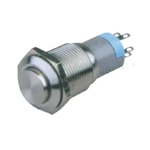 Alta Qualidade 16mm Momentary Start Horn Botão De Metal De Aço Inoxidável botão interruptor