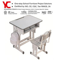 Conjunto de Silla y Escritorio Individual para Estudiantes de Primaria, Altura Ajustable, Tablero de Metal y Plástico, Diseño Moderno, Duradero y Cómodo