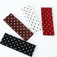 Bandeau élastique rétro à pois en flanelle, extensible et doux, pour le sport, la gym, le yoga, le lavage du visage, le maquillage, mode féminine, usage quotidien, taille unique