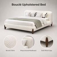 Lit Double Confortable en Tissu, Style Italien Moderne et Minimaliste, Personnalisé, Prix Usine, Idéal pour Villa, Mariage, Hôtel