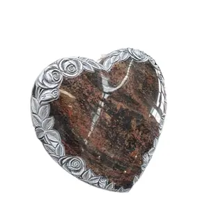New Design China Red Granite Miniature Heart Pet Headstone With Flowers