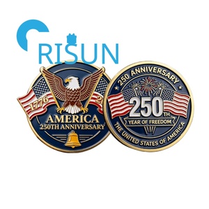 Moneda Conmemorativa Patriótica Personalizada, Recuerdo del 250 Aniversario, Moneda de Desafío Chapada en Oro, Monedas Esmaltadas del 250 Aniversario de los Estados Unidos - Product Image 6