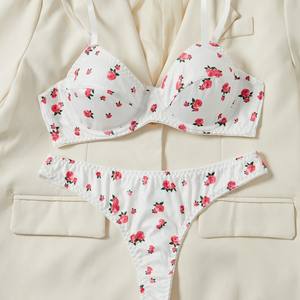 2026 комплект для секса оптом, чистый сексуальный женский бюстгальтер с принтом розы, веселое нижнее белье, фабрика - Product Image 2