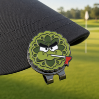 Marqueur de balle de golf en émail souple personnalisé, motif gâteau de lune chinois de dessin animé, avec clip magnétique pour chapeau, accessoire de golf, cadeau, vente en gros