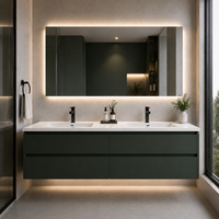 Meuble-lavabo de salle de bain en aluminium spatial imperméable sur mesure pour les projets hôteliers et résidentiels en Suède, Norvège, Danemark, Finlande